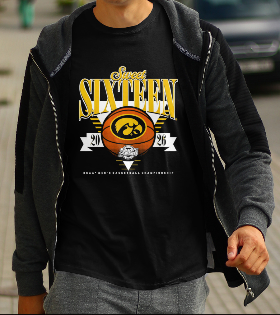 Sweet Sixteen Iowa Hawkeyes 2026 NCAA Men's Basketball Championship T-Shirt