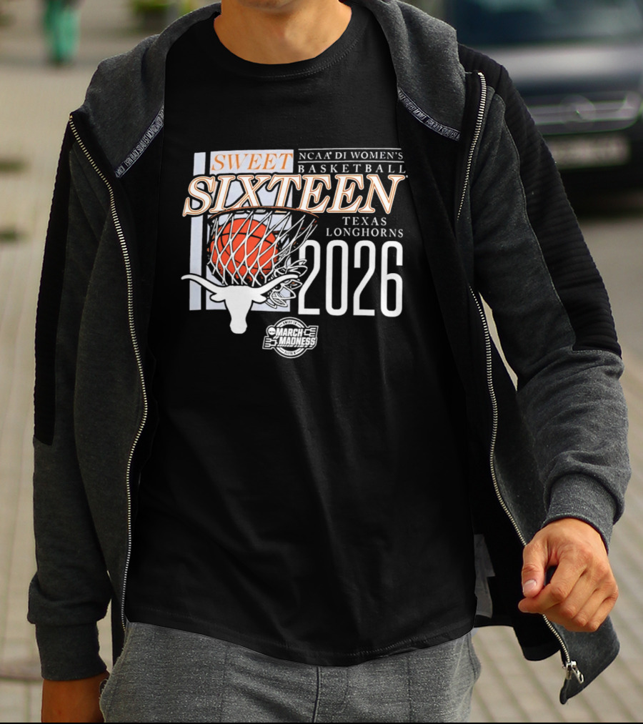 Texas Longhorns NCAA D1 Women's Basketball Sweet Sixteen 2026 T-Shirt