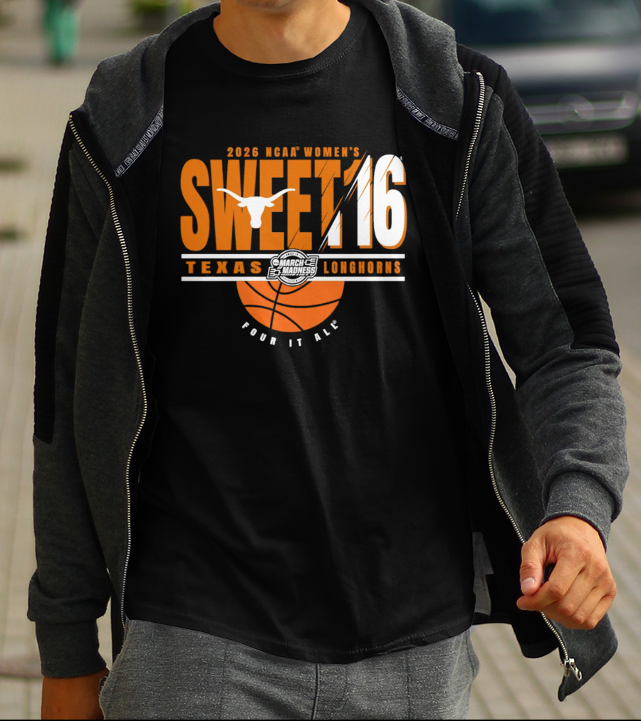 2026 NCAA Women's Sweet 16 Texas Longhorns Pour It All Basketball T-Shirt