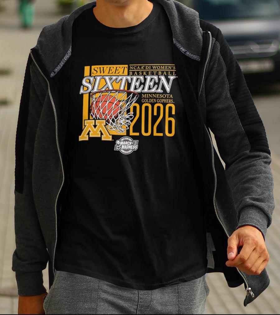 NCAA D1 Women's Basketball Sweet Sixteen 2026 Minnesota Golden Gophers March Madness T-Shirt