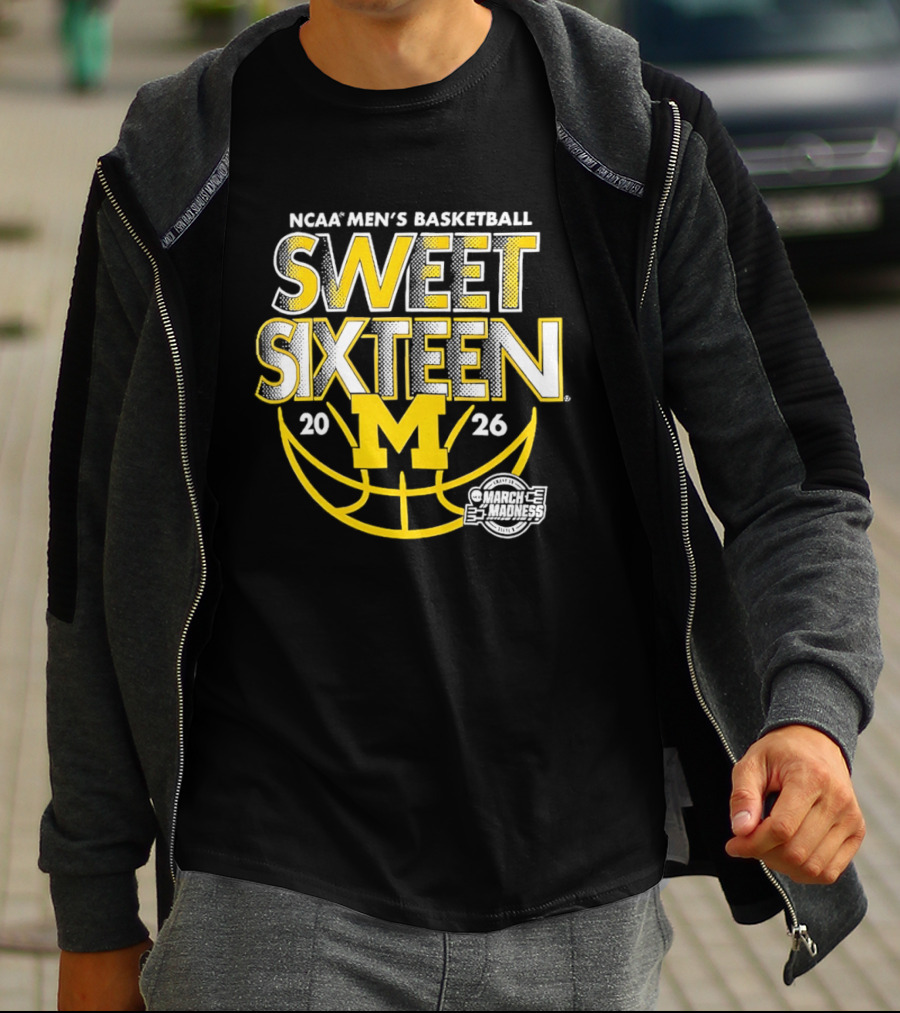 NCAA Men's Basketball Michigan Wolverines Sweet Sixteen 2026 T-Shirt