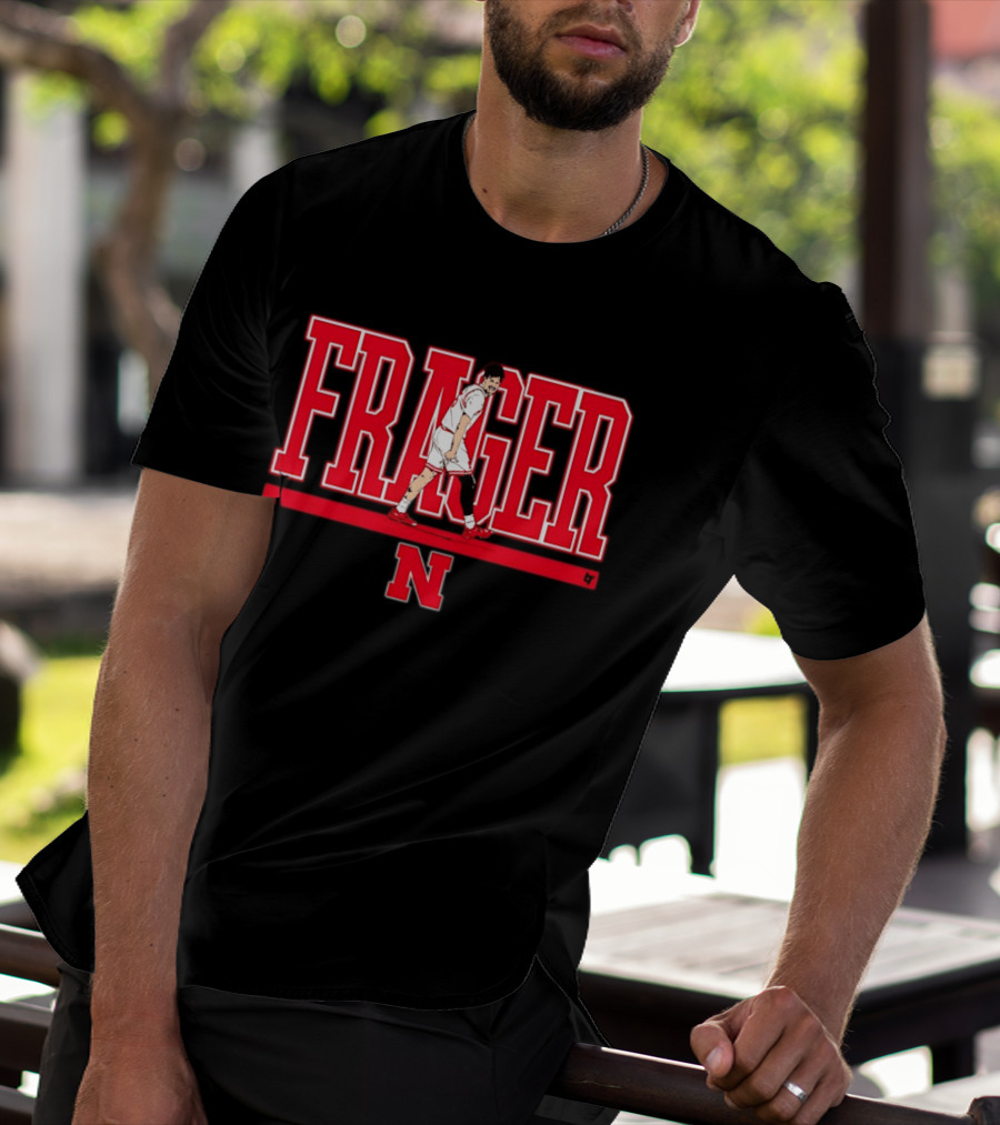 Nebraska Basketball Frager Pose N T-Shirt