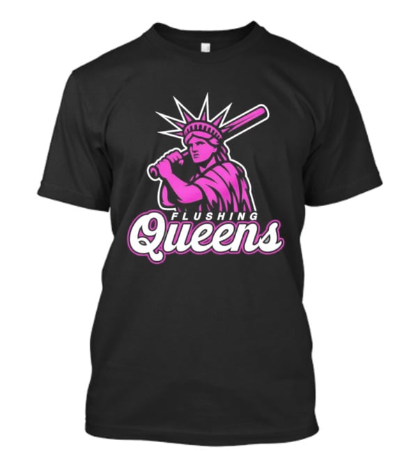 Flushing Queens Statue Of Liberty Baseball Bat Icon Mets T-Shirt