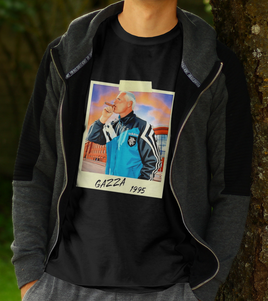 Paul Gascoigne Gazza 1995 Rangers Adidas Jacket T-Shirt