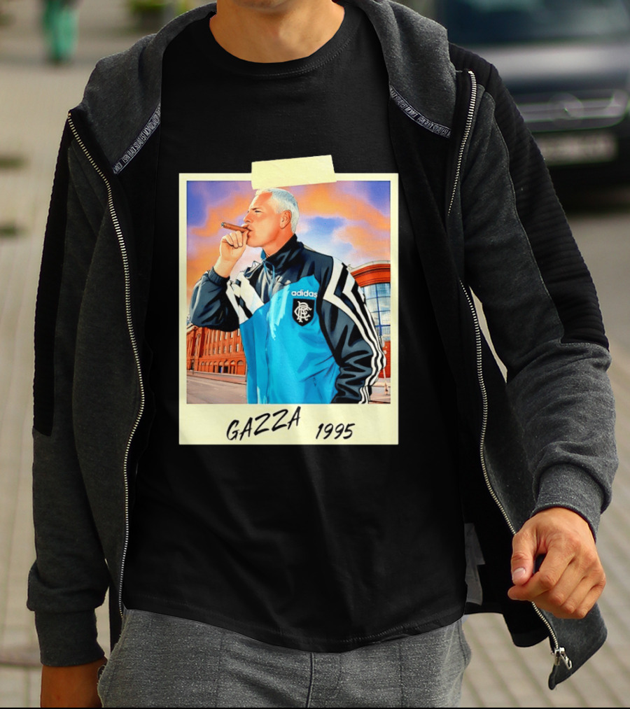 Paul Gascoigne Gazza 1995 Rangers Adidas Jacket T-Shirt