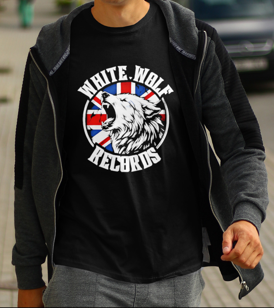 White Wolf Records British Flag Wolf T-Shirt