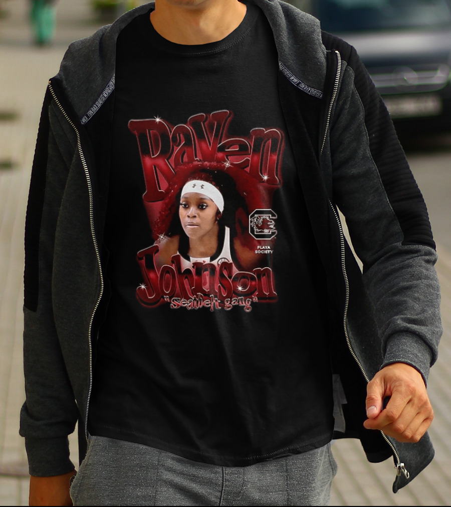 Raven Johnson Seatbelt Gang South Carolina Gamecocks Basketball Playa Society T-Shirt