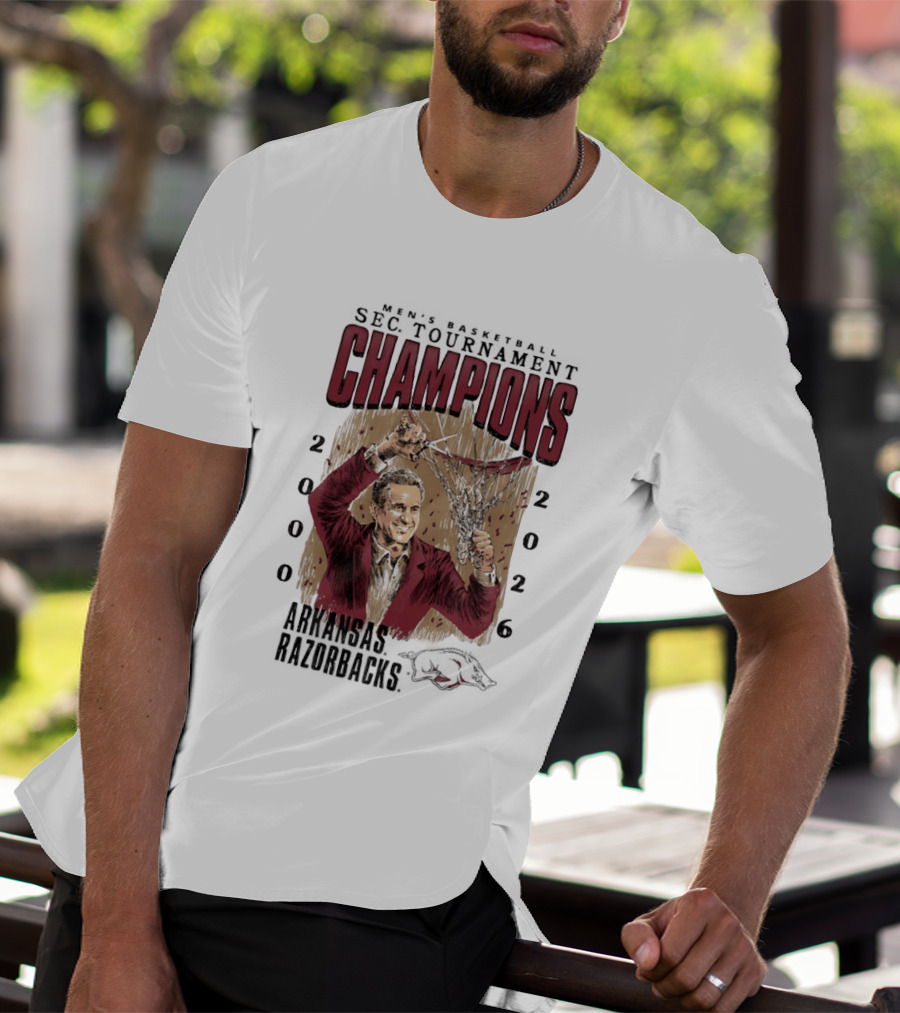 SEC Champions 2000 2026 Arkansas Razorbacks Coach Cal T-Shirt
