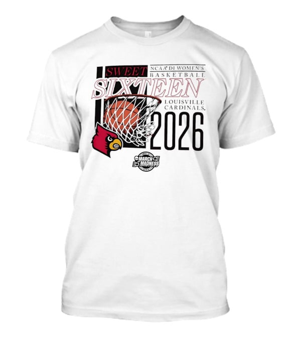 Louisville Cardinals Sweet Sixteen 2026 NCAA D1 Women's Basketball March Madness T-Shirt