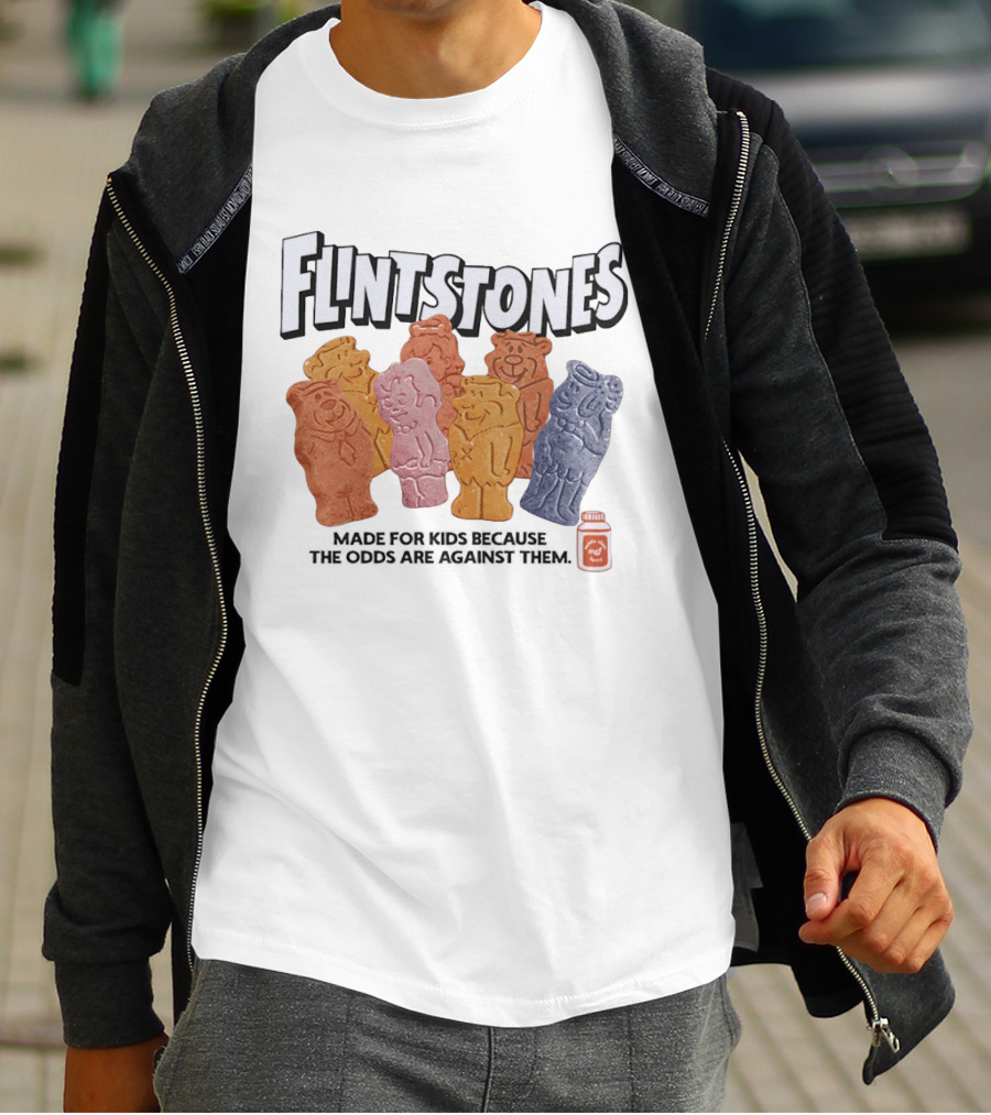 Flintstones Character Snacks Made For Because The Odds Are Against Them T-Shirt