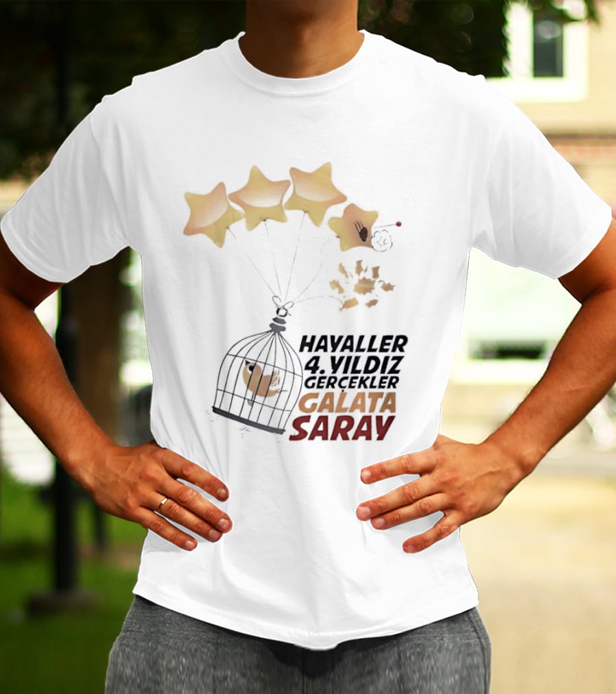 Havaller 4 Yıldız Gerçekler Galata Saray Turkish Football Club Stars T-Shirt