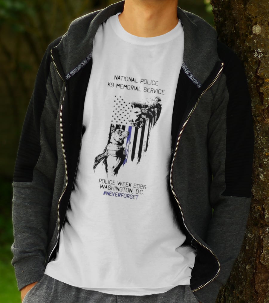 National Police Dog Memorial Service Police Week 2023 Washington DC #NeverForget T-Shirt