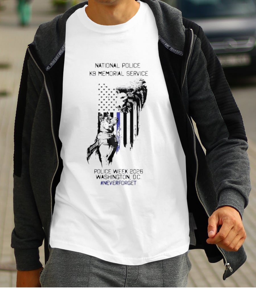 National Police Dog Memorial Service Police Week 2023 Washington DC #NeverForget T-Shirt