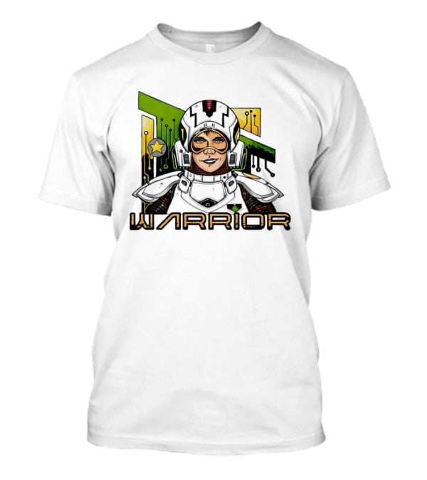 Riza Warrior Sci Fi Cybernetic Soldier With Helmet T-Shirt