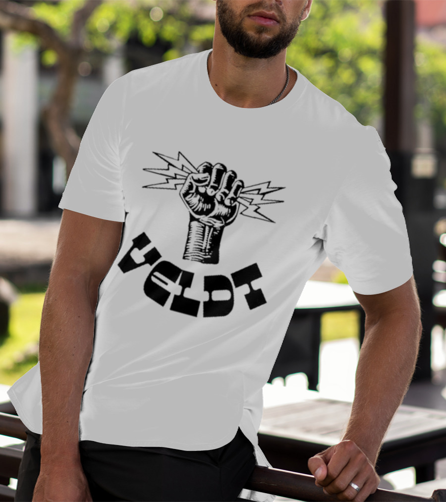 Invisible Youth Empowered Fist With Electric Thunderbolts Veldt T-Shirt