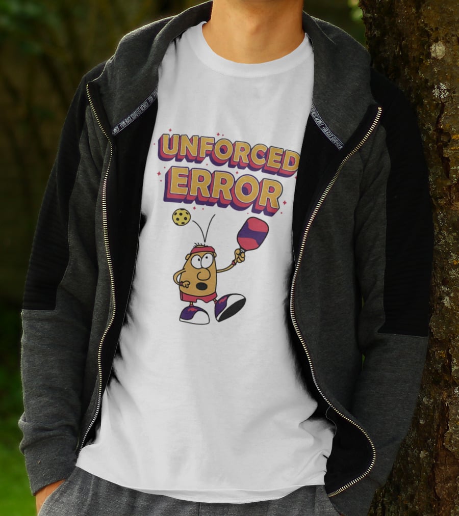 Unforced Error Pickleball Cartoon Paddle Player T-Shirt