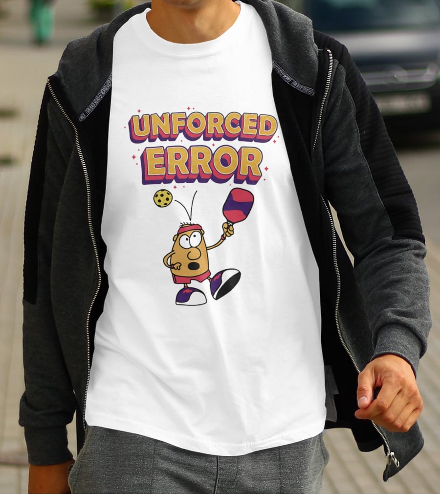 Unforced Error Pickleball Cartoon Paddle Player T-Shirt