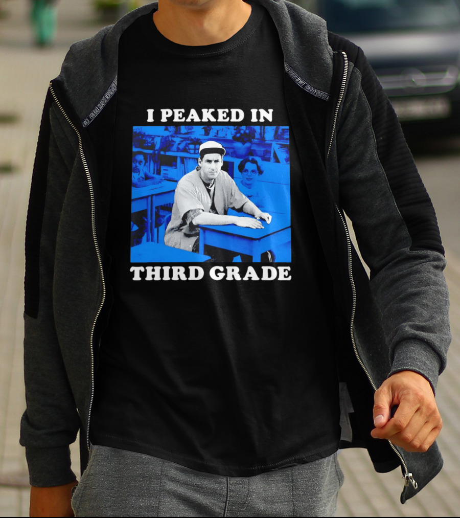 Adam Sandler I Peaked In Third Grade Billy Madison Movie Blue Classroom T-Shirt