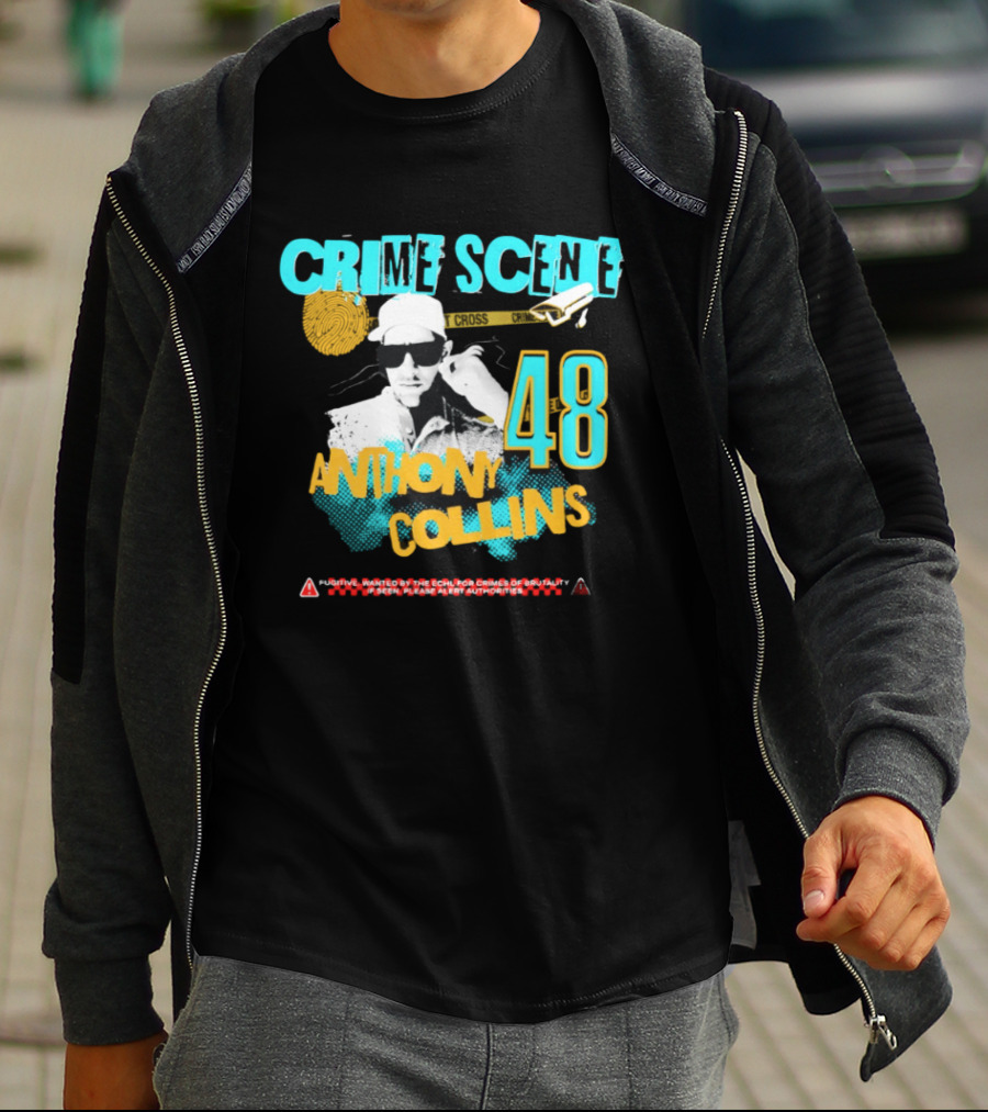 Crime Scene Anthony Collins 48 Wanted By The ECHL For Crimes Of Brutality T-Shirt