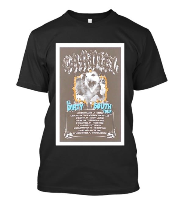 CARDIEL EL Dirty South Tour 2026 New Orleans Texas Atlanta Jacksonville Dates T-Shirt