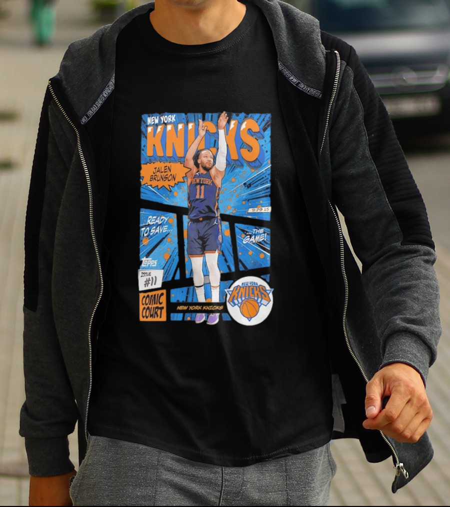 New York Knicks Jalen Brunson Comic Court Issue 11 Basketball 2026 T-Shirt