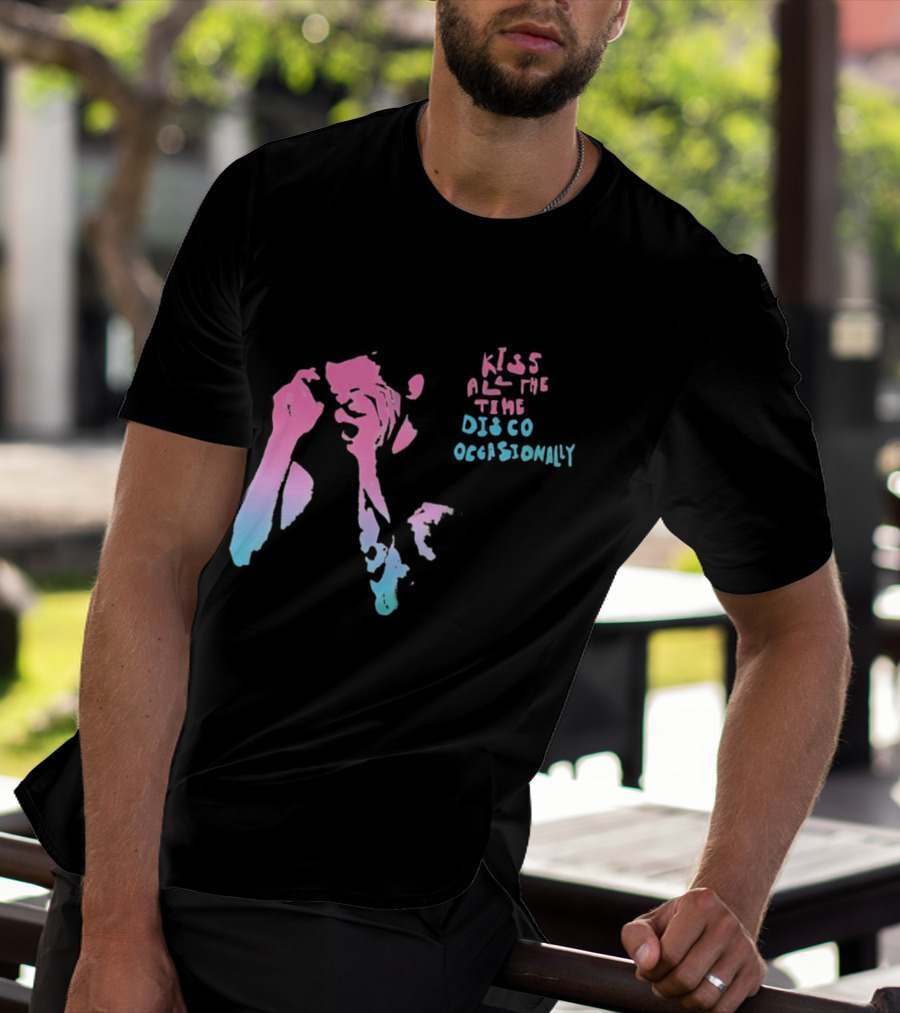 Kiss All The Time Disco Occasionally Red Blue T-Shirt