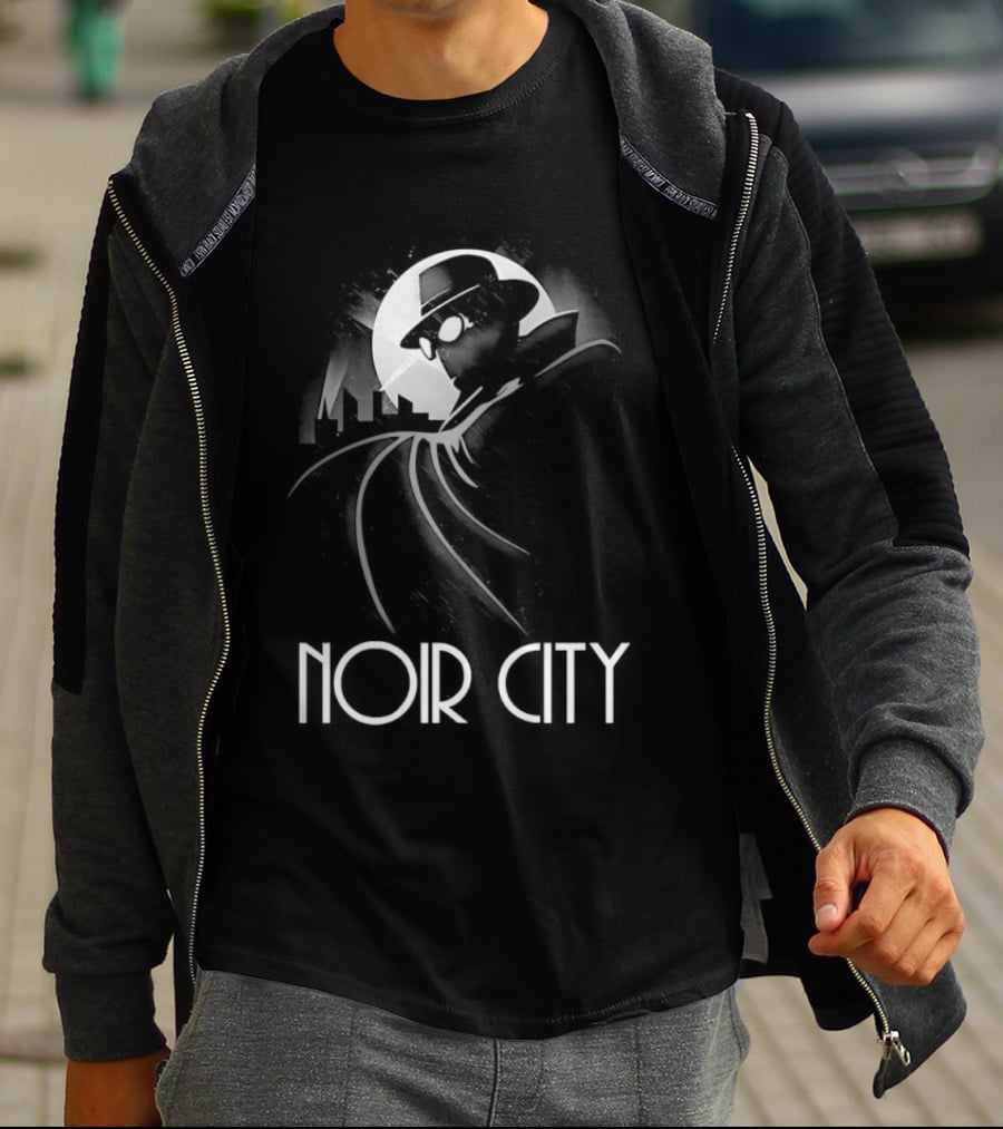 Spider Man Noir City Stylized White T-Shirt