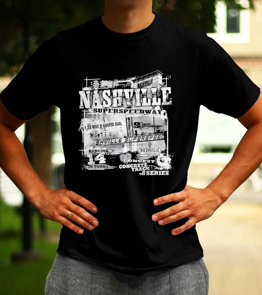 Nashville Superspeedway D Shaped Oval Longest Concrete Track In The Series Racing T-Shirt