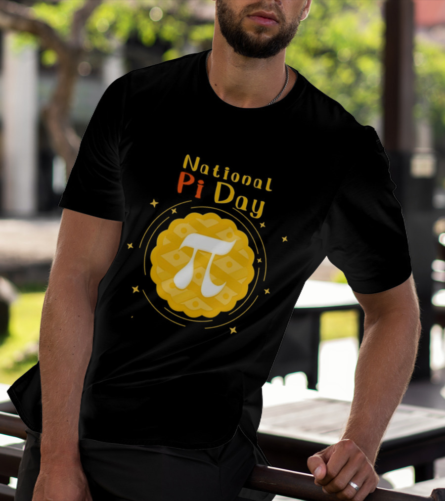 National Pi Day Pie Icon With Stars And Math T-Shirt