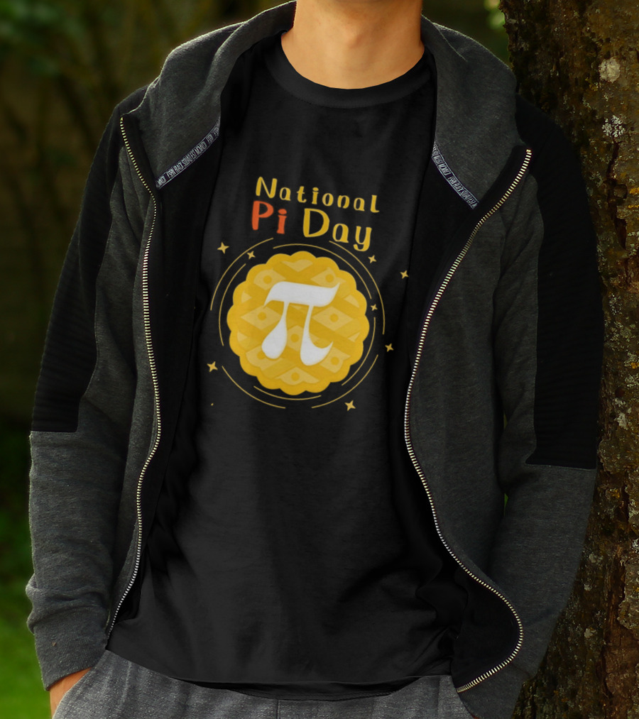 National Pi Day Pie Icon With Stars And Math T-Shirt