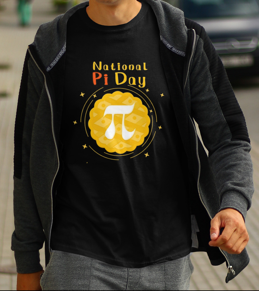 National Pi Day Pie Icon With Stars And Math T-Shirt