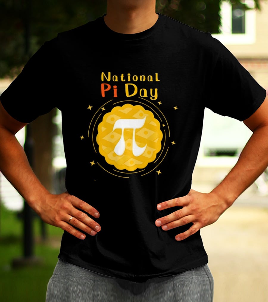 National Pi Day Pie Icon With Stars And Math T-Shirt