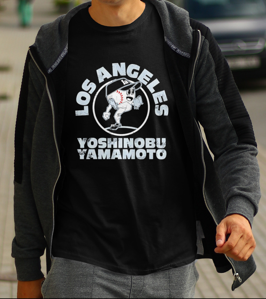 Los Angeles Yoshinobu Yamamoto Baseball Pitcher Circle T-Shirt