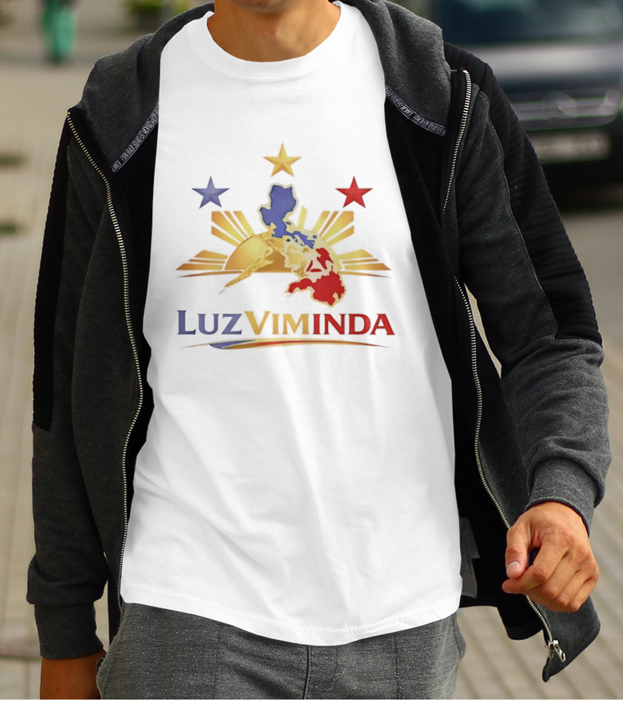 Luzviminda Philippines Map Filipino Pride Luzon Visayas Mindanao Sun Stars T-Shirt