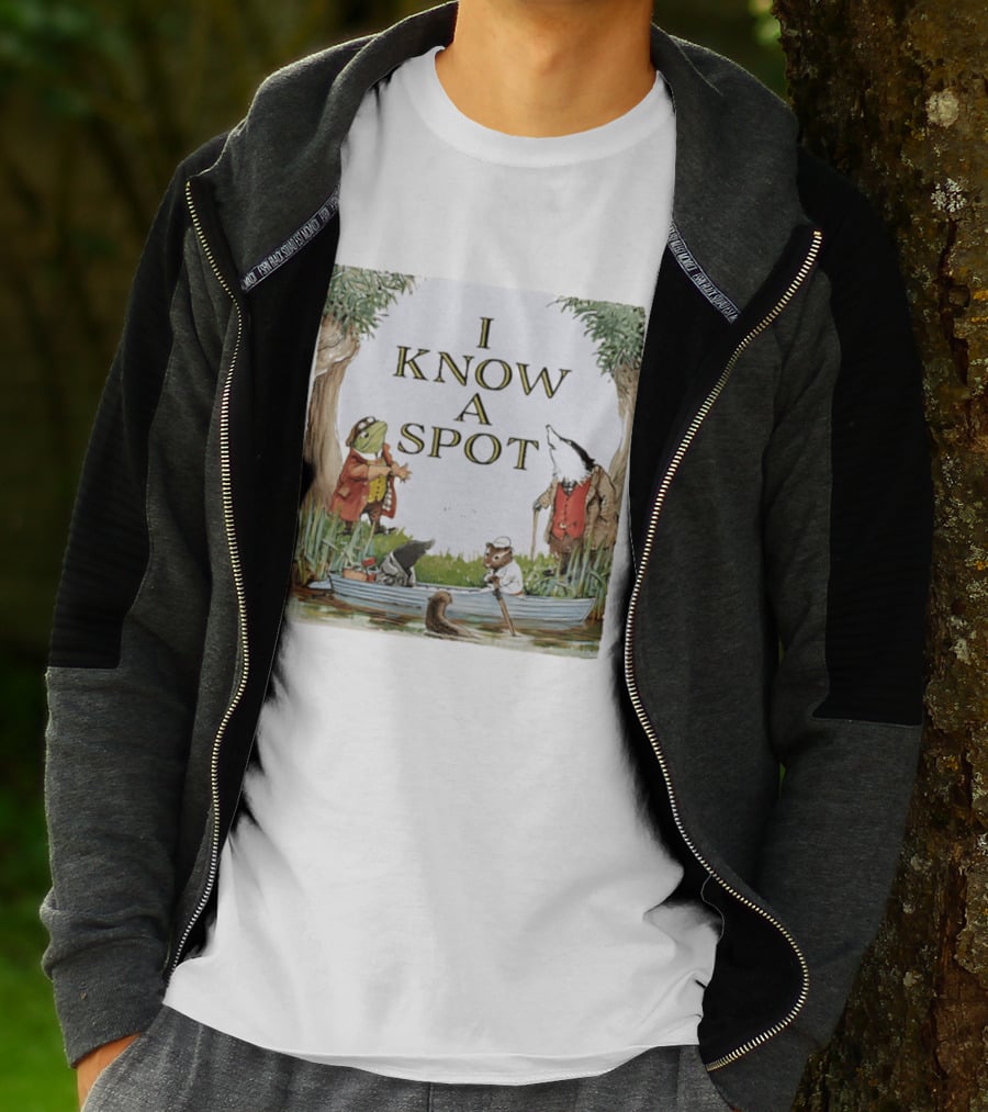 The Wind In The Willows Characters I Know A Spot Scene With Mole Water Rat Badger And Toad T-Shirt