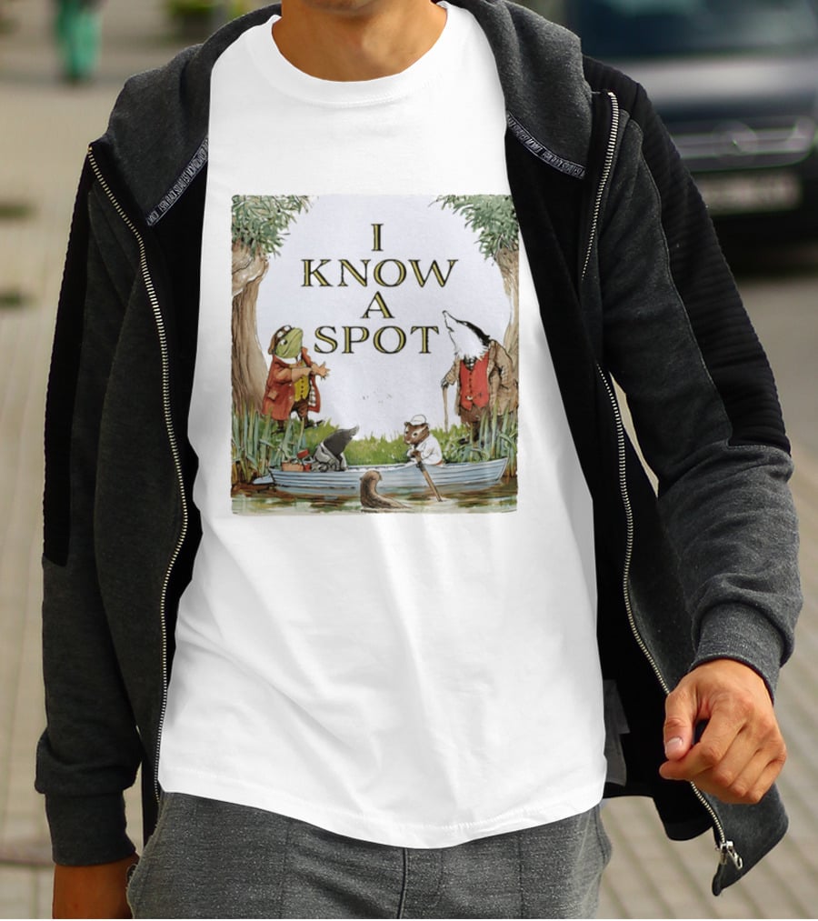 The Wind In The Willows Characters I Know A Spot Scene With Mole Water Rat Badger And Toad T-Shirt