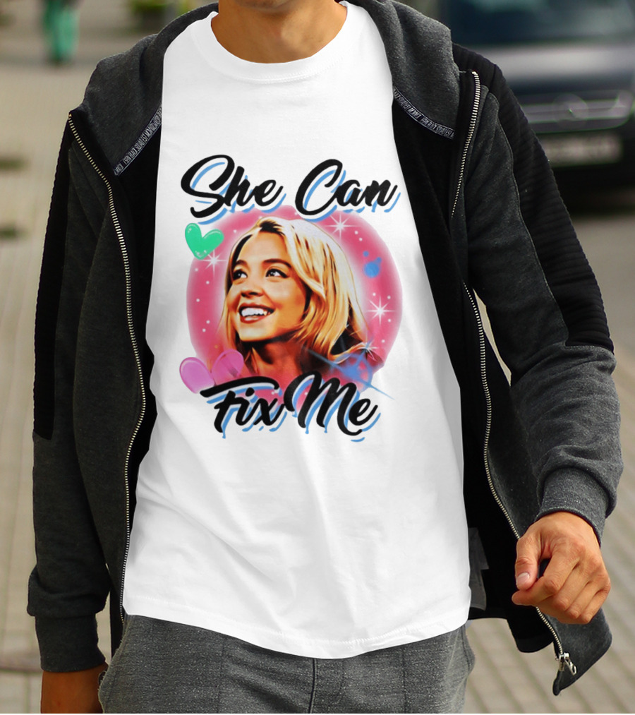 Sydney Sweeney Euphoria She Can Fix Me Hearts Stars T-Shirt