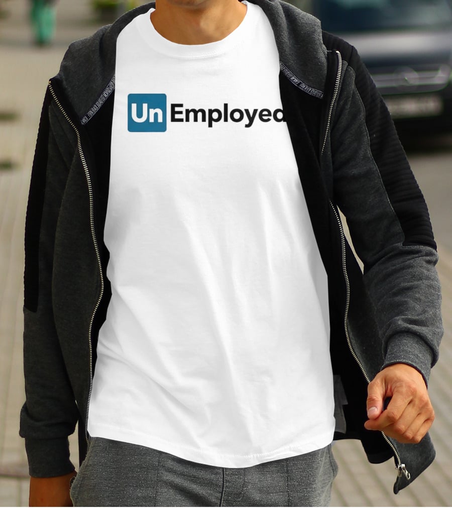 Un Employed Blue Square T-Shirt