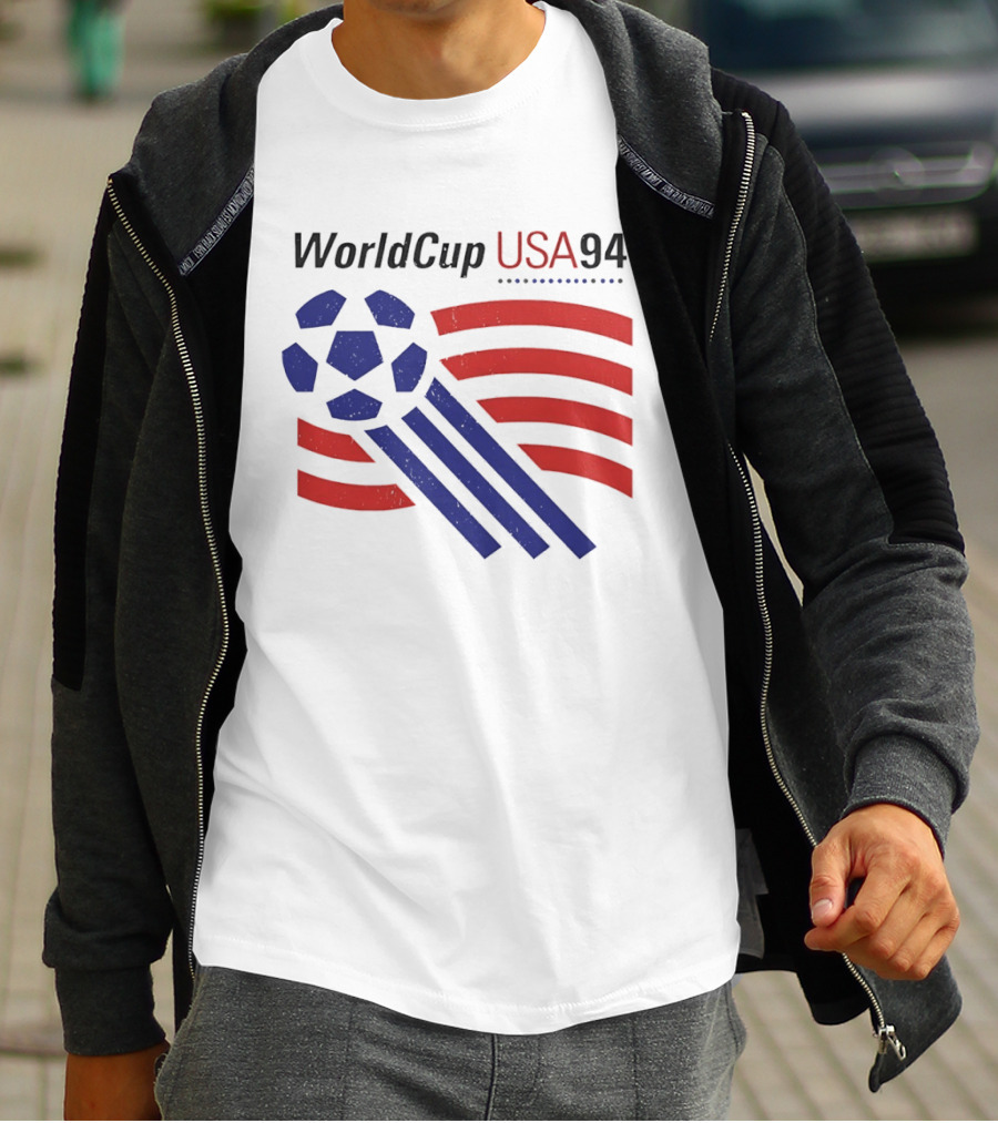 World Cup USA 94 Iconic Soccer Ball And Stripes T-Shirt