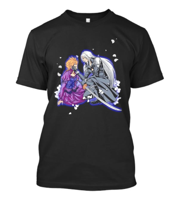 Aerith And Sephiroth Enemy Love Final Fantasy Iconic Characters In Romantic Conflict T-Shirt