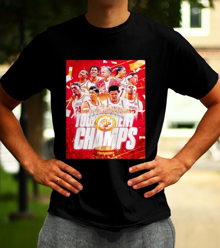 Arkansas Razorbacks SEC Tournament Champs Basketball T-Shirt