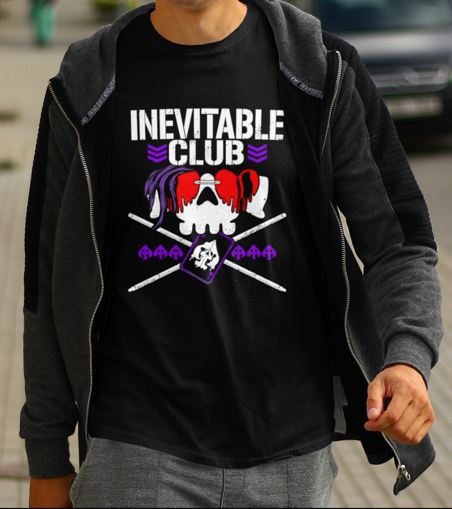Inevitable Club Skull Red Purple Suplex Wrestling T-Shirt