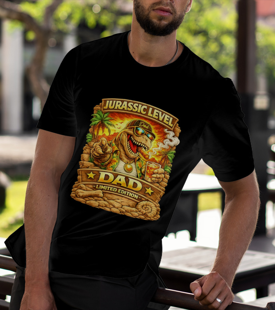 Jurassic Level Dad Dinosaurs Sunglasses Cigar Limited Edition T-Shirt