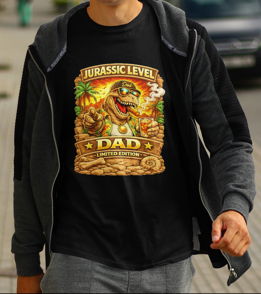 Jurassic Level Dad Dinosaurs Sunglasses Cigar Limited Edition T-Shirt