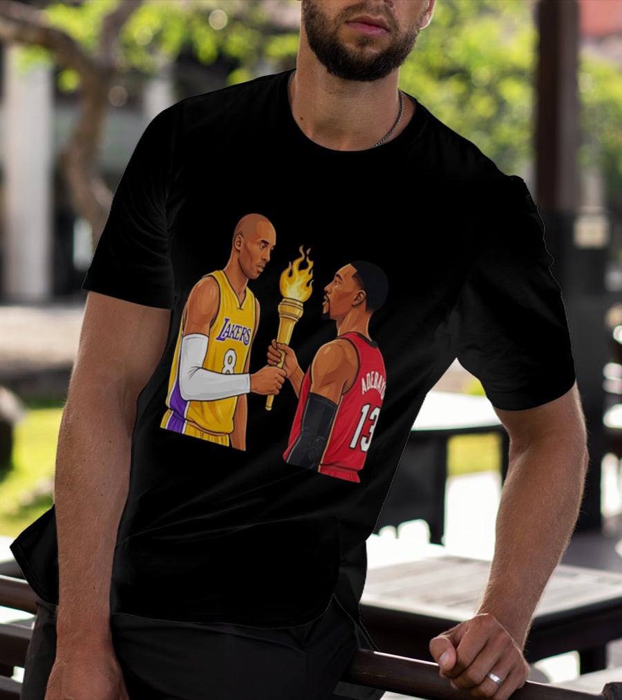Kobe Lakers Number 8 Passing Torch To Adebayo Number 13 Basketball Moment T-Shirt