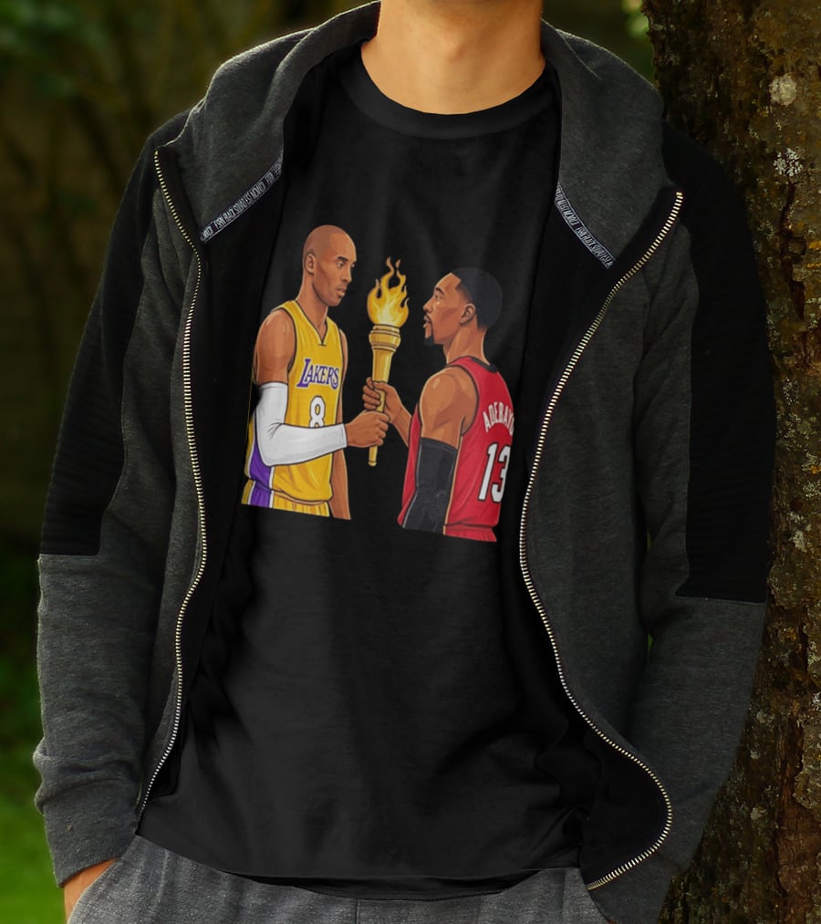 Kobe Lakers Number 8 Passing Torch To Adebayo Number 13 Basketball Moment T-Shirt