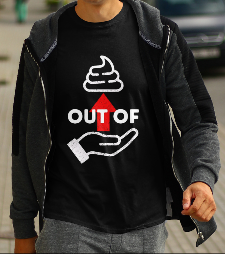 Poop Emoji Hand Gesture Out Of Luck Up Arrow T-Shirt