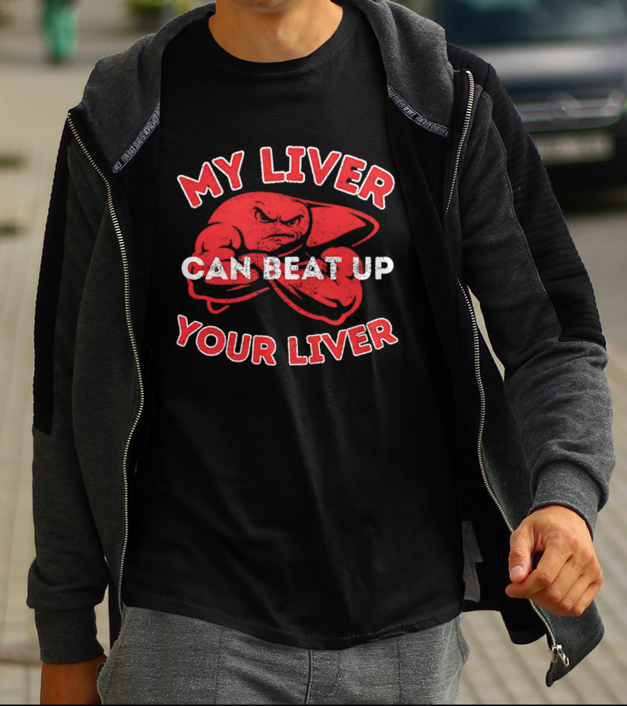 My Liver Can Beat Up Your Liver Red Boxing Gloves T-Shirt