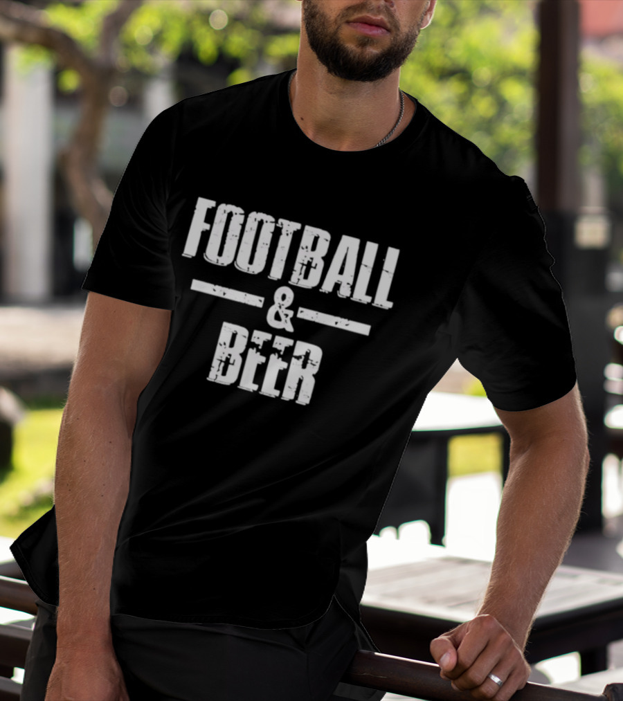Football And Beer Drinking Entertainment T-Shirt