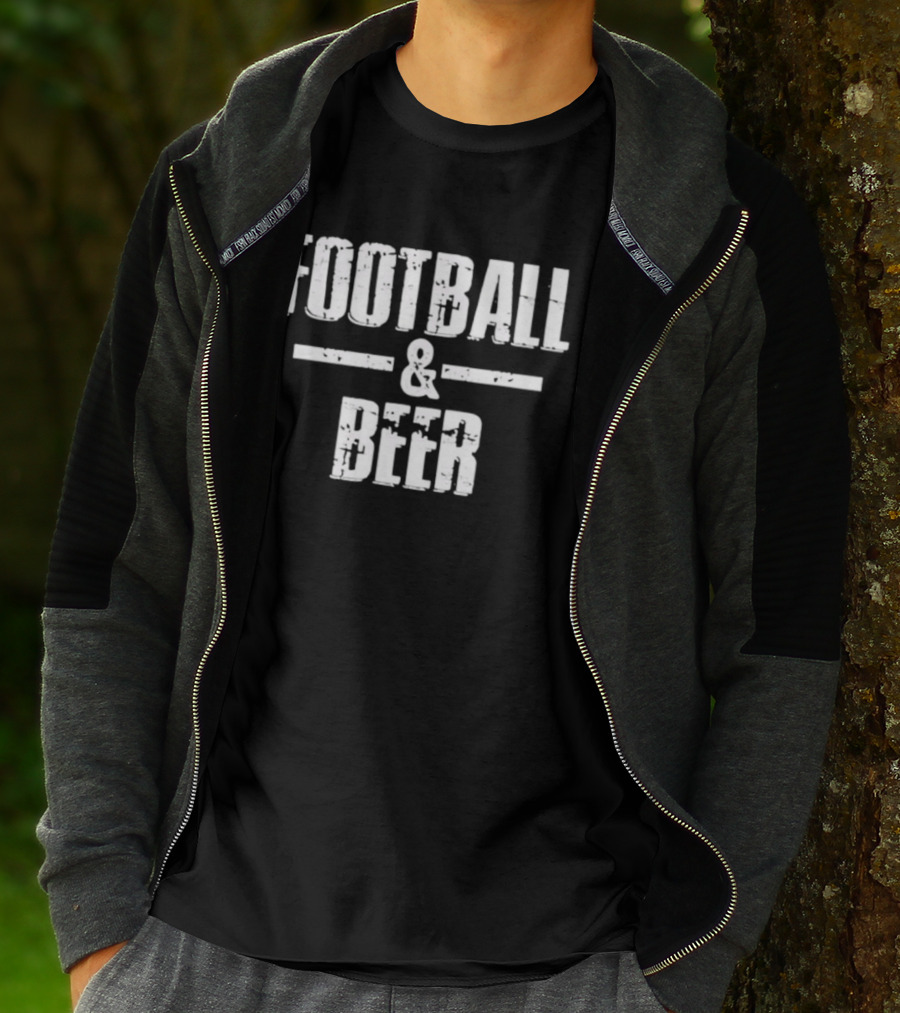 Football And Beer Drinking Entertainment T-Shirt